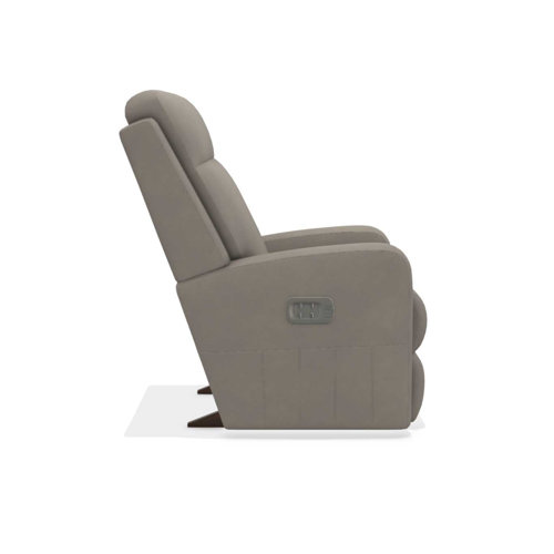 LaZBoy Finley Power Rocking Recliner in Pewter Leather Match with